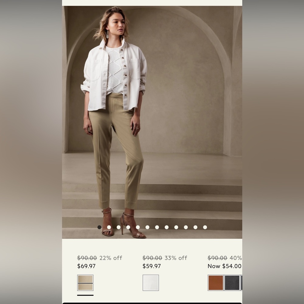 Banana Republic Factory Tan Hayden Taper Pant Size 12